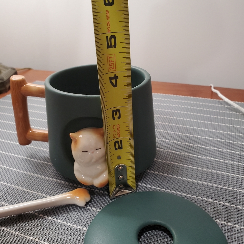 NWOT Cat coffee mug with spoon - Picture 3 of 4